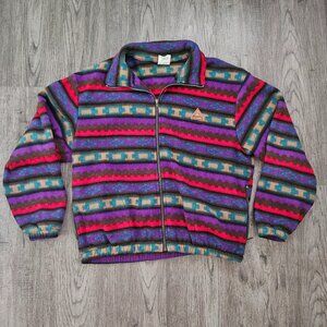Vintage McKinley Fleece Jacket Geometric Aztec Pattern Multicolor – Men M